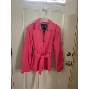 New York Minute pink zip front jacket with belt size 8